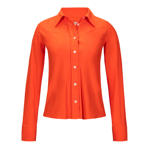Caliban Orange Skin Like Fitted Button Down Shirt Timeless Martha's Vineyard 