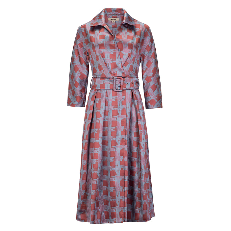 Maison Natan Blue + Purple Celena Jacquard Dress Timeless Martha's Vineyard 