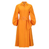 Maison Natan Orange Capri Belted Puff Sleeve Dress Timeless Martha's Vineyard 