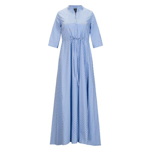 Lavi Short Sleeve Maxi Dress Blue + White Stripe Timeless Martha's Vineyard 
