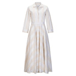 DESANTIS Beige Stripe Couture Fit + Flare Dress Timeless Martha's Vineyard 