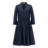 Purotatto Navy Long Sleeve Knee Length Dress Timeless Martha's Vineyard 