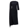Maison Natan Dark Navy Crepe Chris Waterfall Dress Timeless Martha's Vineyard 