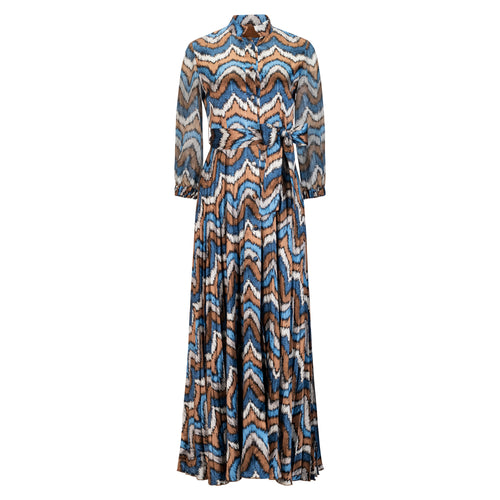 DESANTIS Silk Sequins Print Maxi Dress Timeless Martha's Vineyard 