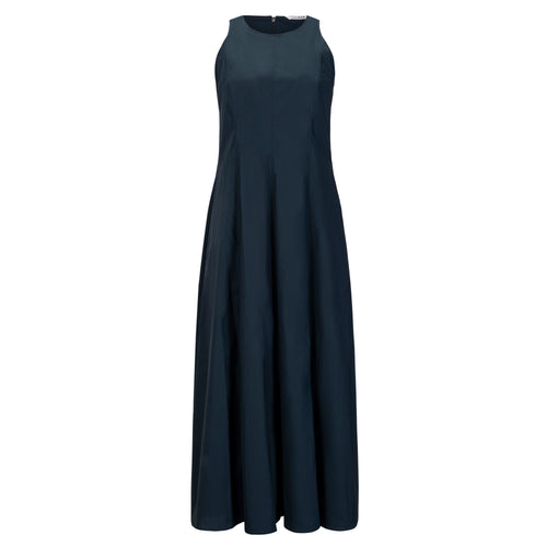 Caliban Navy Cotton Sleeveless Maxi Dress with Pockets Timeless Martha's Vineyard 