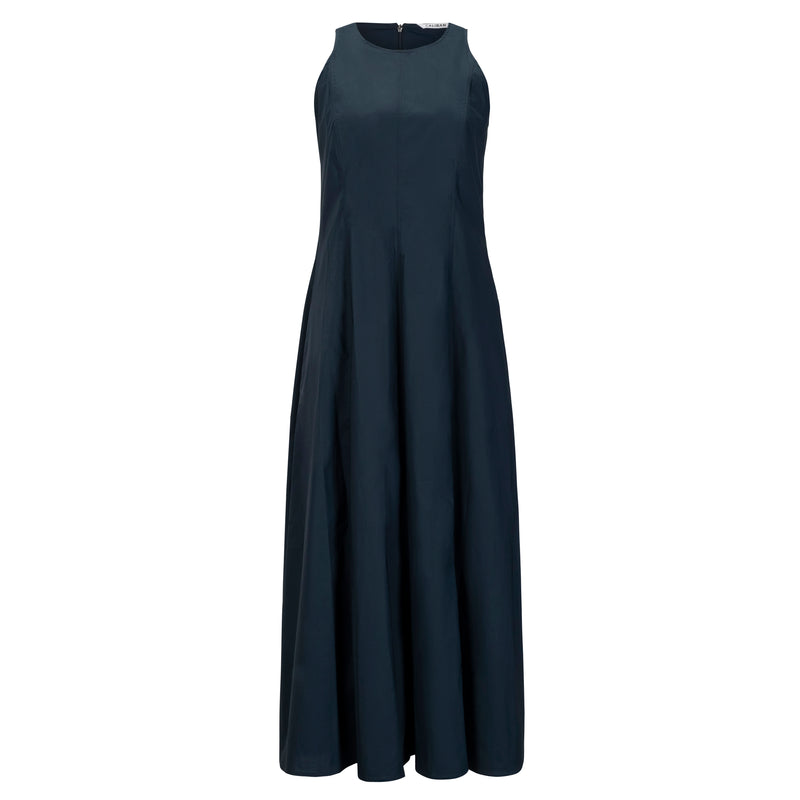 Caliban Navy Cotton Sleeveless Maxi Dress with Pockets Timeless Martha's Vineyard 