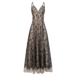MILVA MI Black + Cream Lace Overlay Maxi Dress Timeless Martha's Vineyard 