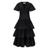 Meimeij Black Fluted Pleated Midi Dress Timeless Martha's Vineyard 