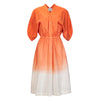NUDE Italian Orange Ombre Short Sleeve Dress Timeless Martha's Vineyard 