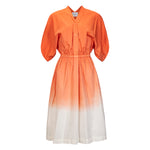 NUDE Italian Orange Ombre Short Sleeve Dress Timeless Martha's Vineyard 