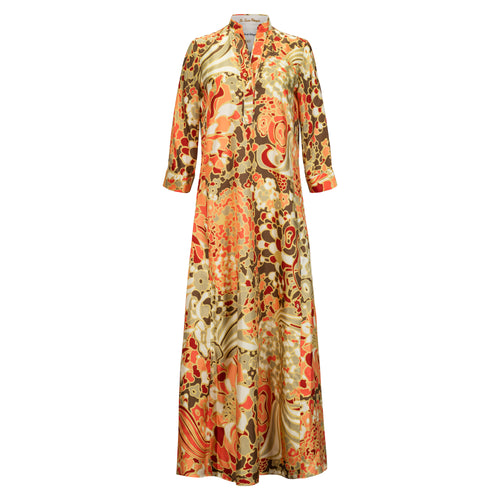 Le Sarte Pettegole Colorful Silk Mosaic Maxi Dress Timeless Martha's Vineyard 