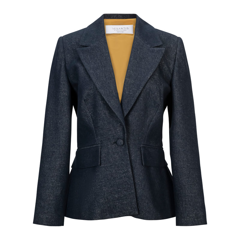 DESANTIS Denim Blazer with Silver Thread Timeless Martha's Vineyard 