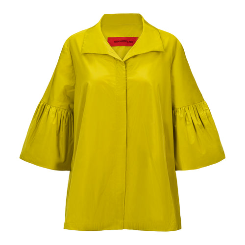 Margareth & Moi Chartreuse Taffeta Bell Sleeve Blouse Timeless Martha's Vineyard 