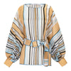 DESANTIS Striped Sheer Organza Blouse with Belt Timeless Martha's Vineyard 