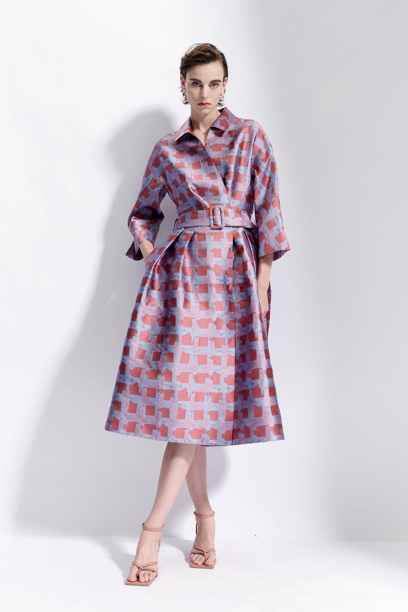 Maison Natan Blue + Purple Celena Jacquard Dress Timeless Martha's Vineyard 