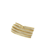 Lucky 5 Zip Cuff - White + Gold