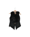 T.ba Short Black Wool Tweed Fur Collar Verdi Vest Timeless Martha's Vineyard 