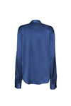 DESANTIS Silk Button Down Deep Blue Oversized Blouse Timeless Martha's Vineyard 