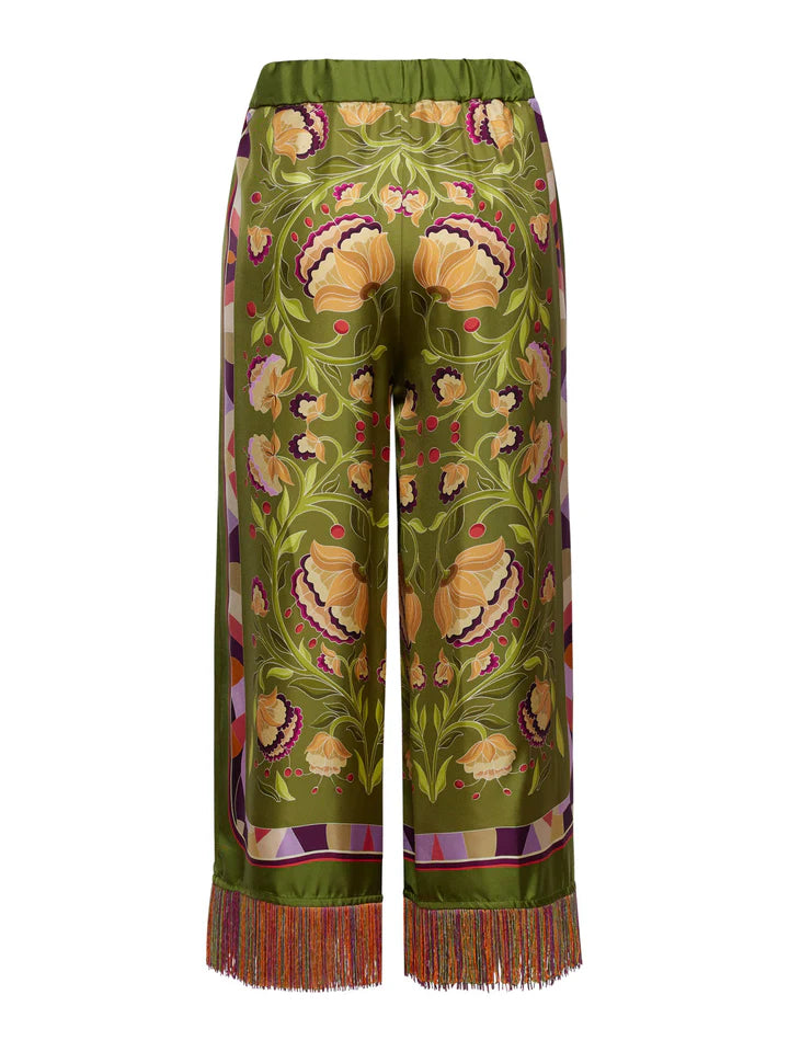 Franco Ferrari Cialda Fringe Silk Pants Timeless Martha's Vineyard 