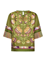 Franco Ferrari Cialda Fringe Short Sleeve Silk Shirt Timeless Martha's Vineyard 