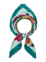 Franco Ferrari Silk Floral Poppies Scarf 90x90 Timeless Martha's Vineyard 