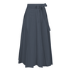 Rosso35 Navy Cotton Wrap Pleated Midi Skirt Timeless Martha's Vineyard 