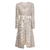 DESANTIS Silver Embellished Sequins Cream Dress Coat Timeless Martha's Vineyard 