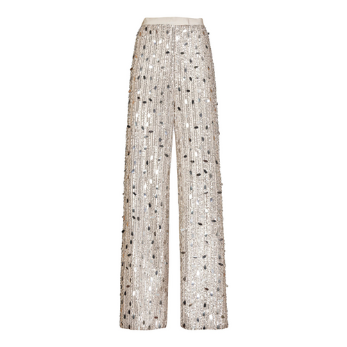 DESANTIS Embellished Sequins Couture Cream Pants Timeless Martha's Vineyard 
