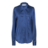 DESANTIS Silk Button Down Deep Blue Oversized Blouse Timeless Martha's Vineyard 
