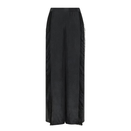 Momoni Black Lace Wide Leg Silk Pants Timeless Martha's Vineyard 