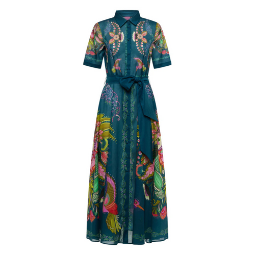 Franco Ferrari AKITA Hummingbird Print Cotton Dress Timeless Martha's Vineyard 