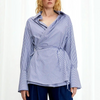 Love Revisited Striped Wrap Shirt - Blue + White