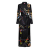 Franco Ferrari Aloe Black Hummingbird Print Silk Dress Timeless Martha's Vineyard