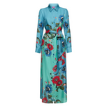 Franco Ferrari Aloe Poppy Print Silk Dress Timeless Martha's Vineyard 