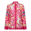 Franco Ferrari Aloe Waves Print Button Down Silk Shirt Timeless Martha's Vineyard 