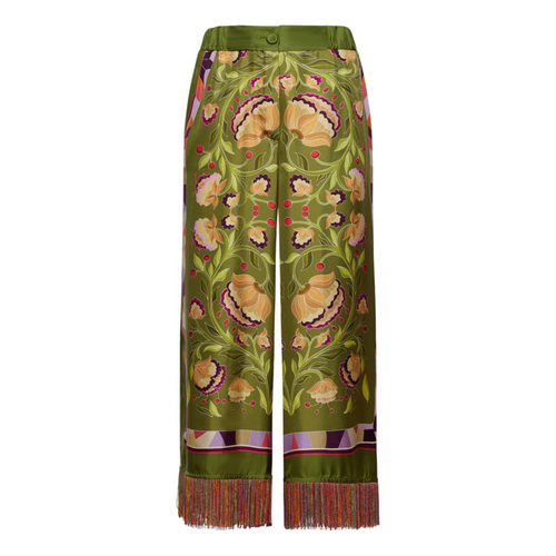 Franco Ferrari Cialda Fringe Silk Pants Timeless Martha's Vineyard 
