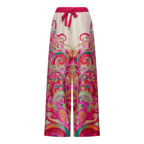Franco Ferrari Aloe Waves Print Wide Leg Pants Timeless Martha's Vineyard 