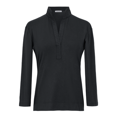 Rosso35 Cotton 3/4 Sleeve Fitted Collared Top Timeless Martha's Vineyard 