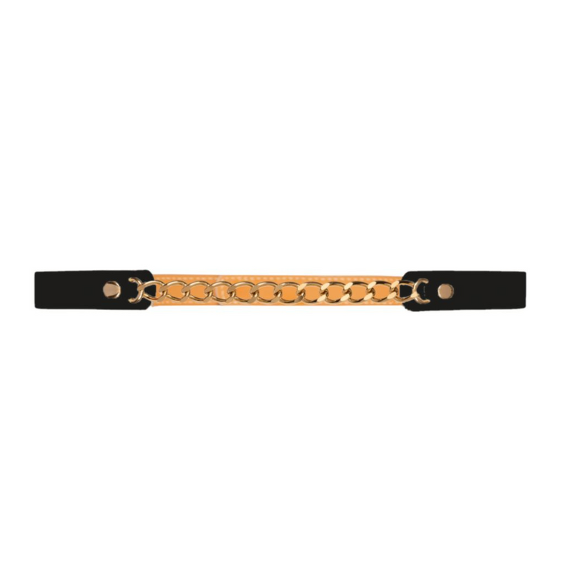 Vaincourt La Precieuse Black Leather Chain Waist Belt Timeless Martha's Vineyard 