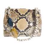 Vintage Petite Python Bag with Gemstone Handle