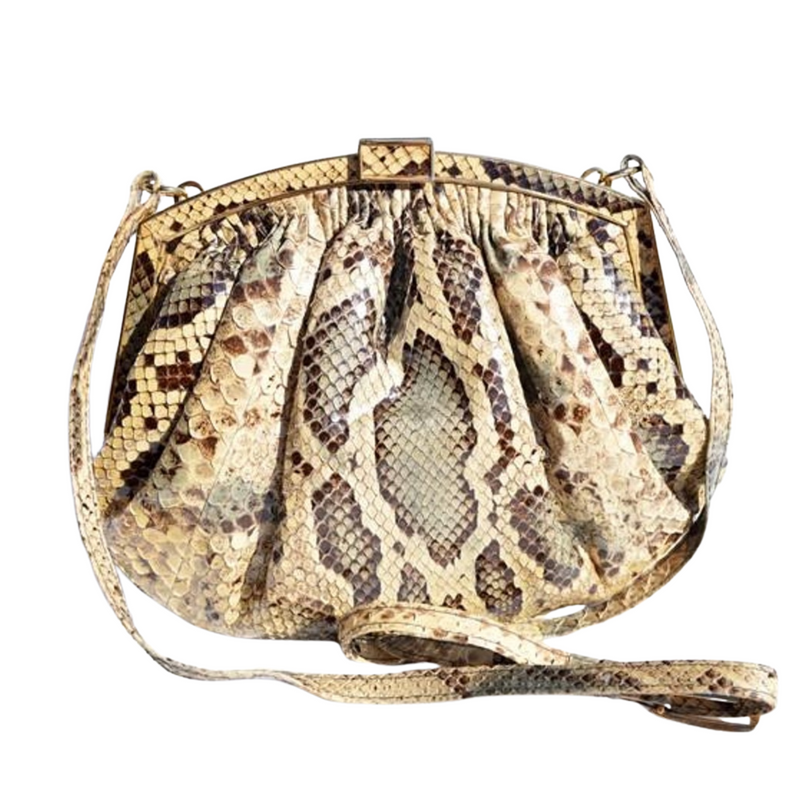 Colombetti Vintage Petite Python Bag Blue Grey Taupe