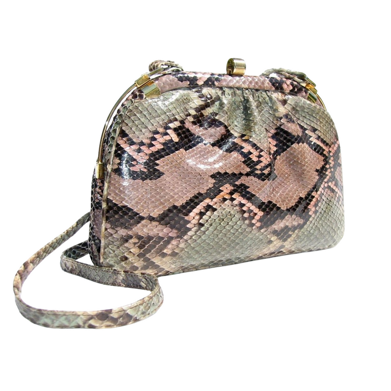 Vintage Python Bag - Pink Green