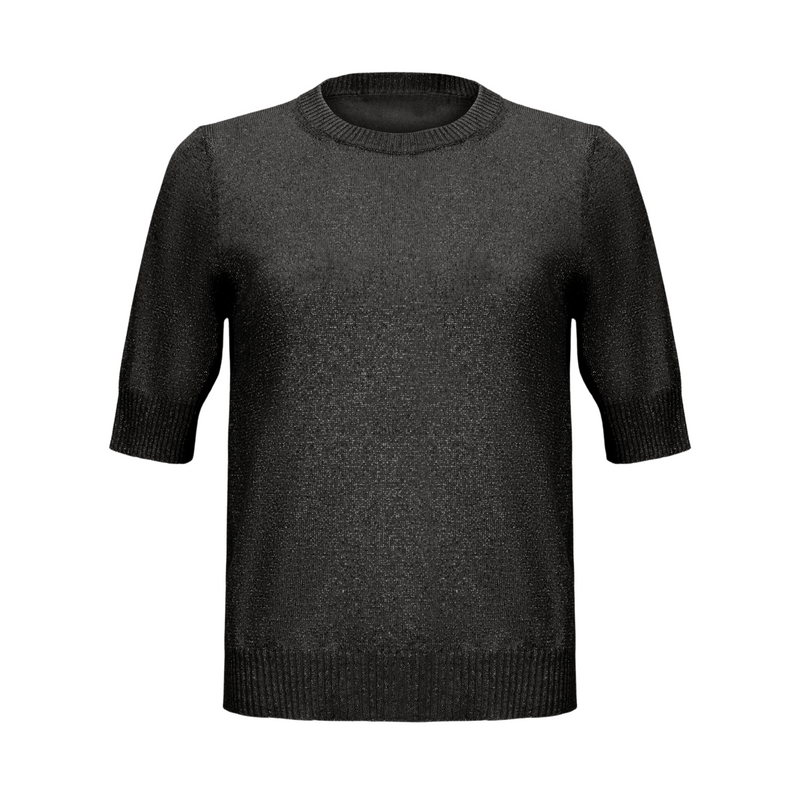 D. Exterior Lurex Tee - Black Timeless Martha's Vineyard