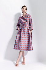Maison Natan Blue + Purple Celena Jacquard Dress Timeless Martha's Vineyard 