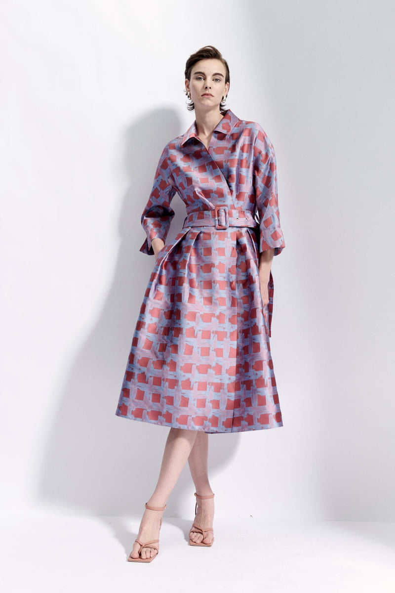 Maison Natan Blue + Purple Celena Jacquard Dress Timeless Martha's Vineyard 