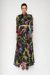 
Lavi Colorful Floral Print Full Length Black Skirt Timeless Martha's Vineyard 
