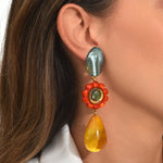 Dominique Denaive Jackie Resin Drop Clip Earring Timeless Martha's Vineyard 