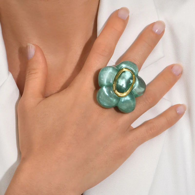 Dominique Denaive Pearl Sia Statement Flower Ring Timeless Martha's Vineyard 
