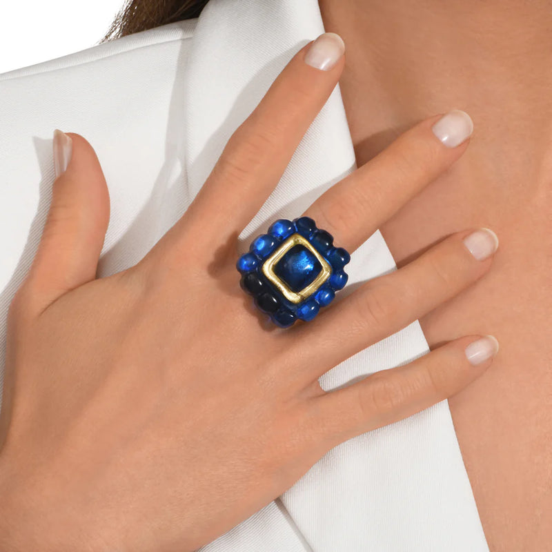 Dominique Denaive Lilac Ellie Statement Resin Ring Timeless Martha's Vineyard 