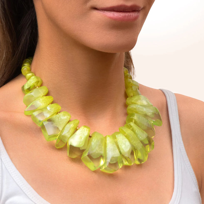Dominique Denaive Crystela Bubble Floral Necklace Neon Timeless Martha's Vineyard 